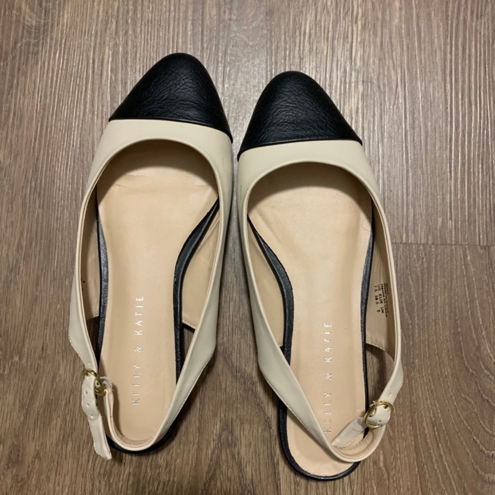 Kelly and Katie Black and Tan Flats